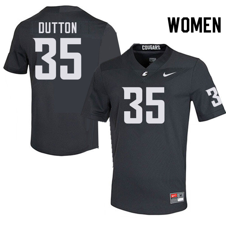 Women #35 Ben Dutton Washington State Cougars College Football Jerseys Stitched-Charcoal